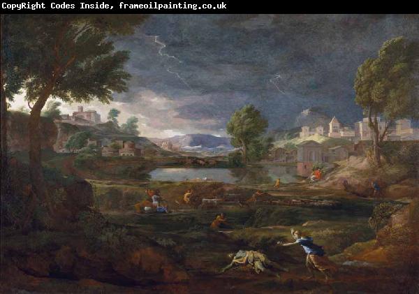 Nicolas Poussin Landschaft mit Pyramos und Thisbe